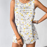 Zeagoo Tank Top Blouses Scooped Neck Pleated Front Shirts