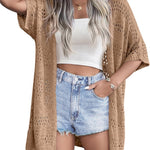 Zeagoo Short Sleeve Boho Oversized Knitted Cardigan
