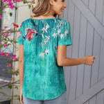 Zeagoo Women Tunic Tops Dressy Casual Short Sleeve Floral Shirts