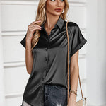 Satin Button Down Shirts- Zeagoo (Us Only)