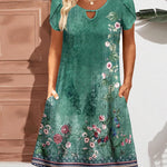Zeagoo Women's Casual A-Line Dresses with Pockets Floral Tshirt Dress