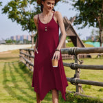 Zeagoo Women Midi Dress Bohemian Beach Cover Up Dress