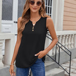 Zeagoo Loose Button Down V Neck Flowy Summer Tops
