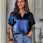 Satin Silk Blouse Tops - Zeagoo (Us Only)