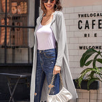 Hooded Long Cardigans Maxi Cardigan with Hood Open Front Lightweight Duster Coat with Pocket - Zeagoo (Us Only)
