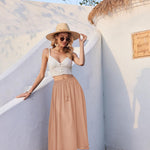 Zeagoo Skirt Long Elegant Skirts High Waist Maxi Skirt (DE Only)