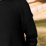 Zeagoo Women's Crew Neck Cropped Sweater Long Sleeve Knit Tops