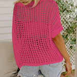 Zeagoo Short Sleeve Crochet Sweater Tops