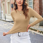 Zeagoo Women Y2K Crewneck Long Sleeve Slim Fit T-Shirt