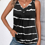 Zeagoo Tank Tops Loose Fit V Neck Ruched Sleeveless Tops