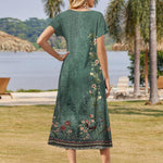 Zeagoo Floral Dress Short Sleeve Beach Dress