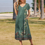 Zeagoo Floral Dress Short Sleeve Beach Dress