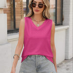 Zeagoo Women Eyelet Tank Tops Sleeveless Shirts V Neck Cute Top