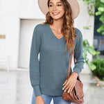 Zeagoo Long Sleeve Shirts for Women V Neck Casual Sweaters
