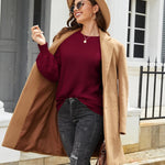 Zeagoo Women's Elegant Knitted Jumper Crew Neck Sweater (DE Only)