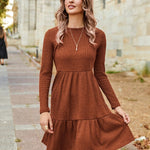 Zeagoo Women's Autumn Dress Long Sleeve Round Neck Knitted Dress