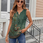 Zeagoo Loose Button Down V Neck Flowy Summer Tops