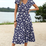 Zeagoo Women's Casual Dress Flutter Button Down Tiered Flowy Dress
