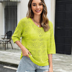 Zeagoo Women's Crochet Off The Shoulder Hollow Out Knit Tops