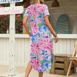 Zeagoo Maxi Dress with Pockets Short Sleeve Sundress