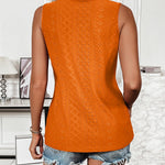 Zeagoo Sleeveless Eyelet Shirts High Neck Top