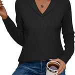 Zeagoo Sweaters for Women Long Sleeve Shirts V Neck Knit Pullover