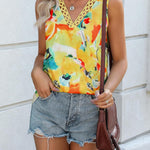 Zeagoo Women V Neck Lace Tank Tops
