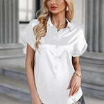 Satin Button Down Shirts- Zeagoo (Us Only)