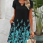 Zeagoo Women's Casual A-Line Dresses with Pockets Floral Tshirt Dress