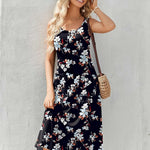 Zeagoo Floral Beach Sundress Casual A-Line Midi Tank Dresses