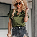 Satin Button Down Shirts- Zeagoo (Us Only)