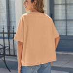 Zeagoo Women Short Sleeve T Shirts Round Neck Oversized Tee