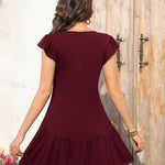 Zeagoo Women's Dress Round Neck Knee-Length Casual Dress (DE Only)