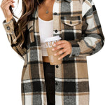 Zeagoo Women's Checked Shirt-Jacket