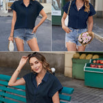 Zeagoo Women's Blouse Casual Short Sleeve Shirt (DE Only)