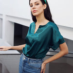 Satin Silk Blouse Tops - Zeagoo (Us Only)