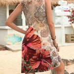 Zeagoo V Neck Sleeveless Sundresses Boho Beach Dress with Pockets