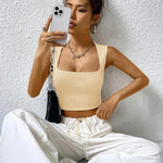 Zeagoo Square Neck Ribbed Tank Tops