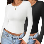 Zeagoo Women Long Sleeve T Shirts Crewneck Basic Knit Tops