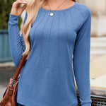 Zeagoo Women Long Sleeve Shirts Casual Pleated Tunic Blouses