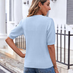 Zeagoo Short Sleeve Cardigan Button Down Ribbed Knit Sweater Tops