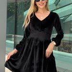 Zeagoo Women's Elegant Velvet Dress Winter Dress (DE Only)