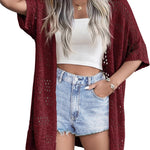 Zeagoo Short Sleeve Boho Oversized Knitted Cardigan