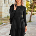 Zeagoo Women's Autumn Dress Long Sleeve Round Neck Knitted Dress