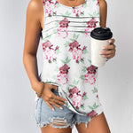 Zeagoo Tank Top Blouses Scooped Neck Pleated Front Shirts