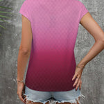 Zeagoo V Neck Eyelet T Shirts Cap Sleeve Tops