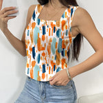 Zeagoo Tank Tops Square Neck Loose Fit Side Split Flowy Shirts