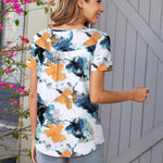 Zeagoo Women Tunic Tops Dressy Casual Short Sleeve Floral Shirts