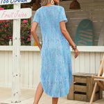 Zeagoo Maxi Dress with Pockets Short Sleeve Sundress