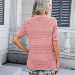 Zeagoo Short Sleeve Crochet Cardigan Button up Bolero Shrug Sweater